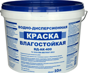 ВД-Краска д/стен и потолка акриловая влагостойкая белая мат.ВД-АК-400  (10л)
