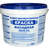 ВД-Краска фасадная для наружных и внутр. работ белая ВД-АК-100 (10л)