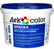 "Дек Сolor", ВД-Краска д/стен и потолков белая мат. ДЕК-260 А (10л)