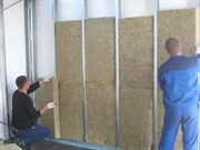 Устройство тепло- и звукоизоляции перегородок и стен мин.ватой толщиной 50мм